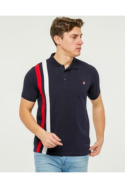 Rey Polo 70 PAIRS OF STRIPES DETAIL POLO NECK T-SHIRT