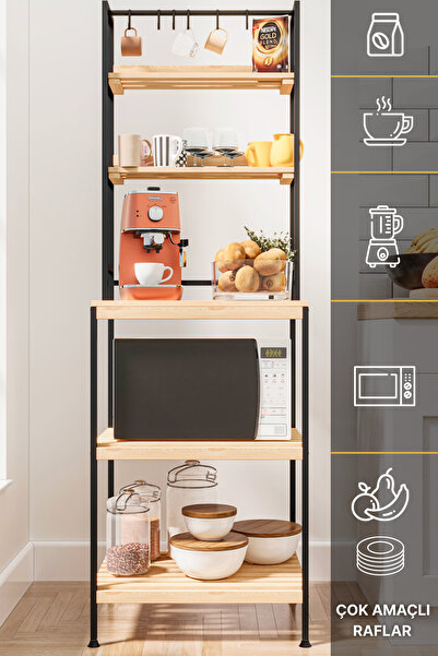 Bino Çok Amaçlı Dolap Mutfak Bangosu Mikrodalga Fırın Rafı Sofra Servis Sunum Düzenleyici Organizer