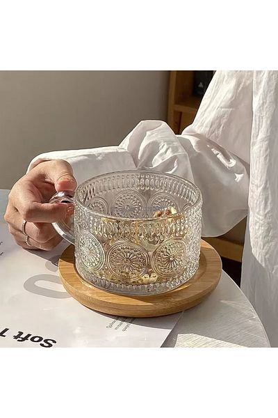 MİMOZA PARK 2 Pieces Heat Resistant Vintage Scandinavian Style Cup Set Vintage Coffee and Presentation Cup