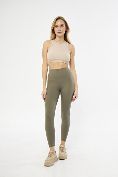 jestino Fitilli Şardonlu Kışlık Tayt Oysh Model - Çağla Yeşili - 1010