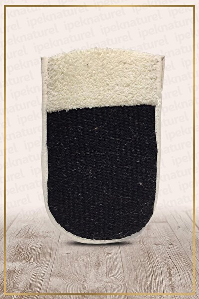 İpek Naturel Keçi Kılı Kese Çift Taraflı Banyo Hamam Kesesi Spa Seti