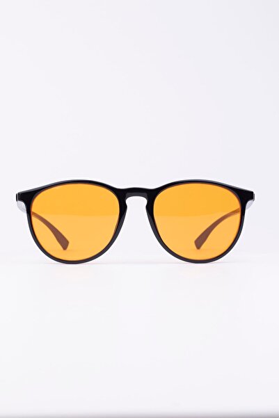 By Donetto نظارة شمسية زجاجية للجنسين باللون الأسود والبرتقالي