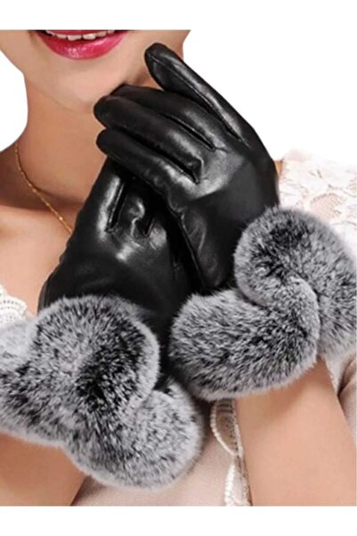 Trenderrs قفازات نسائية حرارية مقاومة للماء والرياح والبرد من الجلد النباتي