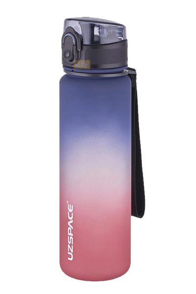 Uzspace 500ml Soft Touch Double Color Motivational Tritan Water Bottle