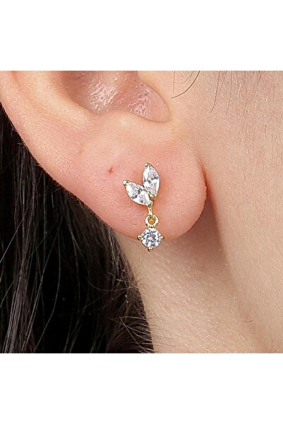 Mia Vento Işıltı Tomurcuğu Gold Renk Gümüş Küpe