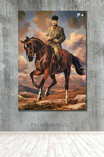 PrintiesPlus Dekoratif Atatürk Portresi Kanvas Tablo Dekoratif Canvas Tablo 4