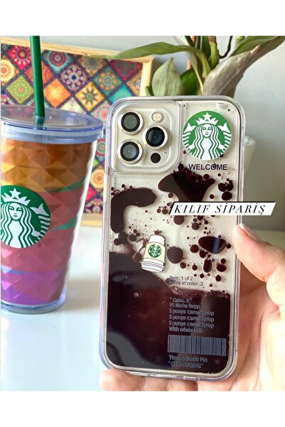 Kılıfsiparis حافظة هاتف آي فون 15 برو ماكس متوافق مع ستاربكس موشن ووتر متعة س...