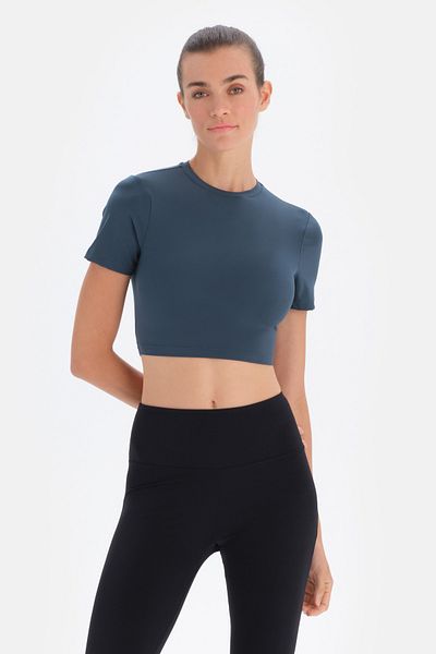 Dagi Dunkelgrünes Damen-Kurzarm-T-Shirt