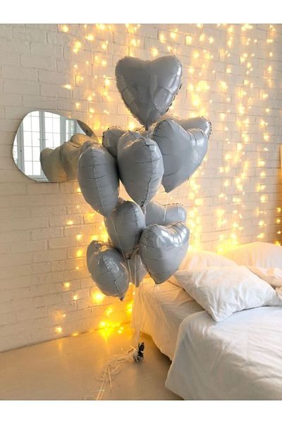 MERİ PARTİ VALENTINE'S DAY 5 PIECES WHITE HEART FOIL BALLON VALENTINE'S DAY BALLON