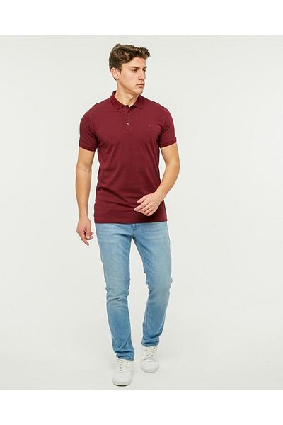 Rey Polo 103 تيشيرت بياقة بولو وتطريز مفصل