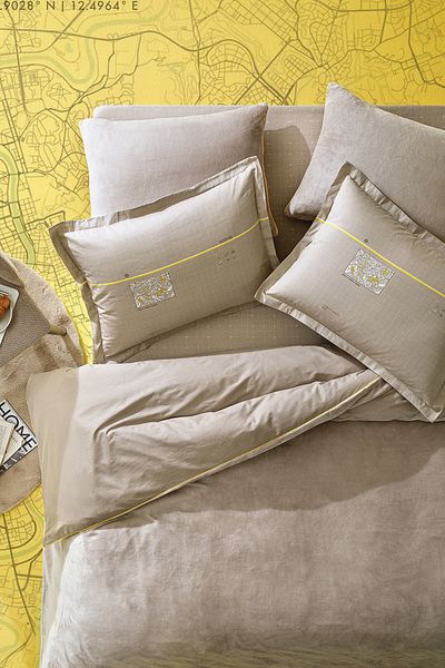 Puffy Beige Pluffy Rova Double Blanket Duvet Cover Set