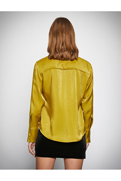 Koton Melis Ağazat X - Σατέν πουκάμισο με κουμπιά