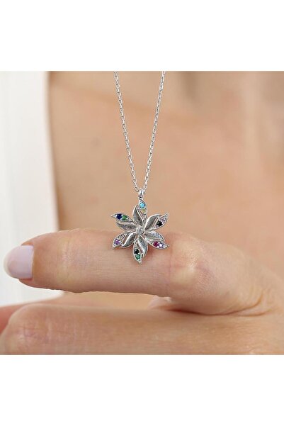 Mia Vento Mix Taşlı Lilyum Neşesi Gümüş Kolye