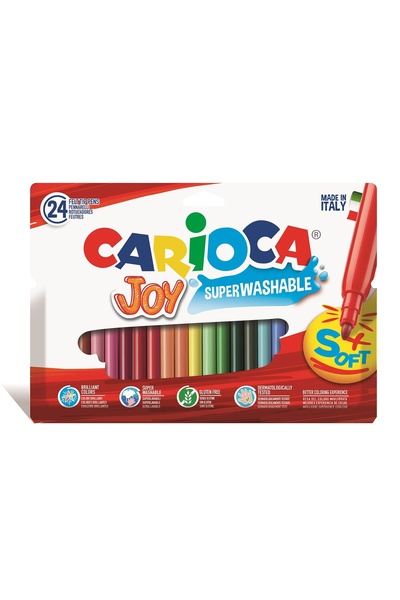 carioca أقلام تلوين لباد سوبر قابلة للغسل من جوي، 24 عبوة