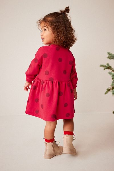 Next Baby 100% Cotton Red Christmas Dress