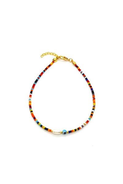 Pag accessories خلخال نسائي مزين بالخرز على شكل عين الشر وخرز اللؤلؤ