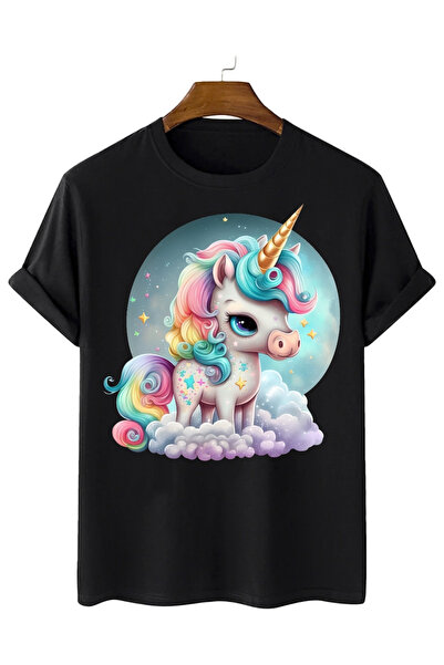 lepiska Unicorn tişört-Unicorn Tişörtü- Pamuklu -Çocuk-Yetişkin tüm bedenler