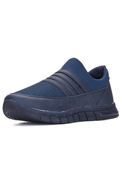 Allyup Pantofi de zi cu zi unisex, albastru bleumarin, plasă fără șireturi, pantofi sport ușori, respirabili 858
