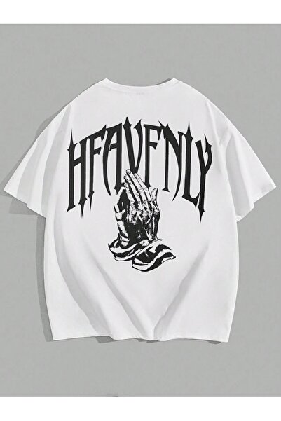 MOONBULL Erkek Heavenly Sırt Baskılı Oversize T-shirt