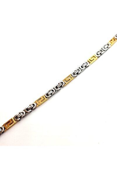 Pag accessories سوار رجالي من الفولاذ المقاوم للصدأ مطلي بلونين باللون الذهبي...