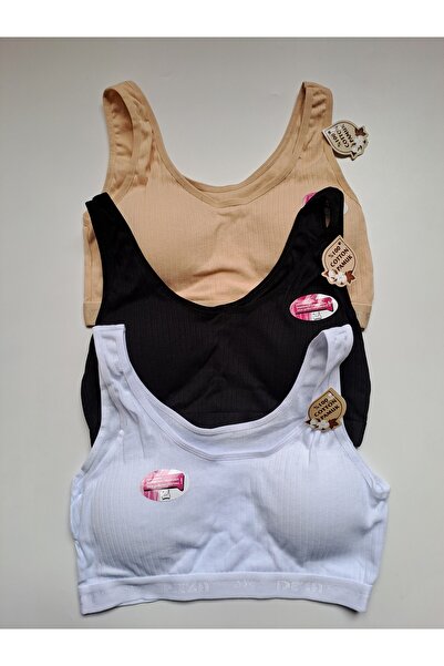 NARIYA Sutien de damă din bumbac de dimensiuni mari, din 3 piese, din 3 piese, cu pernuță în interior, cu jumătate de rezervor.