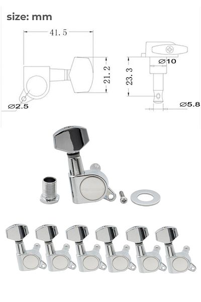 Midex AB1-SL Acoustic Guitar Quality Auger Kit Spare Parts Silver Color
