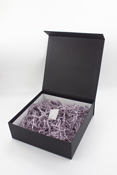 carton box Karton Kutu Siyah Mıknatıslı Kutu Hediye Kutusu (25x25x8