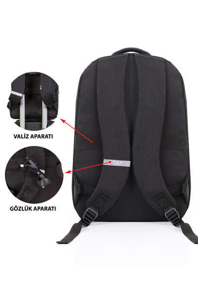 D'VERS Черно двойно отделение 15,6-16,1-16,9 инча, съвместима водоустойчива раница за преносим компютър