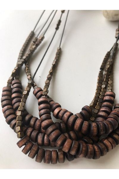 azra takı tasarım Handmade Wooden Women's Coffee Necklace