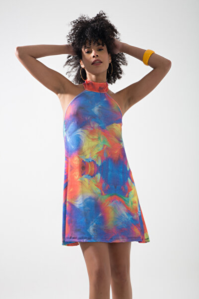 muub's Rochie mini cu decolteu cu decolteu Quen cu imprimeu