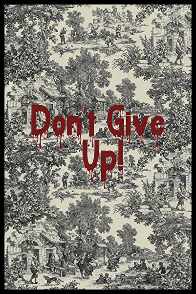 Rugs Modern Halı Farah Serisi Tasarım Siyah Pes Etme Yazılı Vintage Arka Plan...