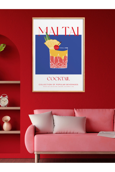 HOMEPACK Slika iz serije koktela u jednom okviru, moderna slika na posteru TK...