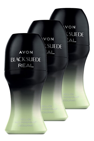 AVON Black Suede Real Erkek Rollon 50 Ml. Üçlü Set