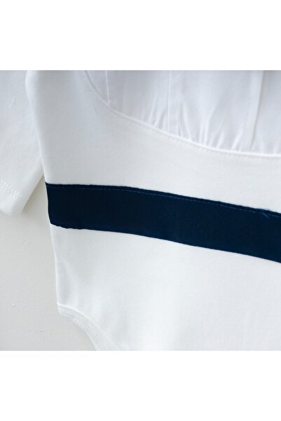 Mert Baby Navy Blue Belted Bow Tie Salopet