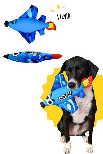 Havhav HavGun- Uçak Temalı Köpek Diş Kaşıma Oyuncağı Toksik Madde İçermeyen Dayanıklı Peluş Köpek Oyuncağı