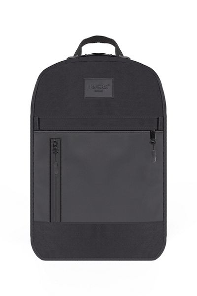 D'VERS Unisex Μαύρο καθημερινό σακίδιο πλάτης 3 θέσεων με θήκη φορητού υπολογιστή