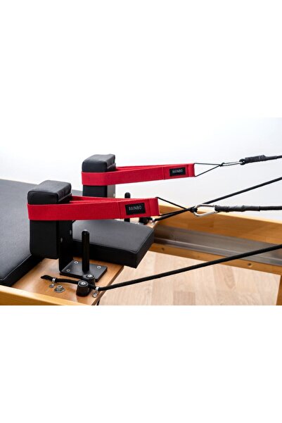 RAINBO Reformer Pilates Için Double Straps Ikili El Ayak Straps'i Düz Kırmızı...