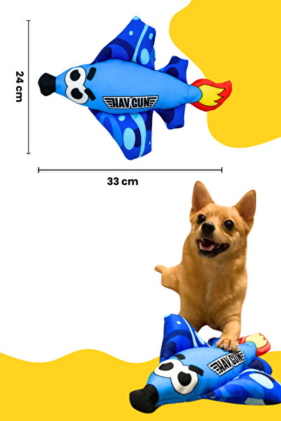Havhav HavGun- Uçak Temalı Köpek Diş Kaşıma Oyuncağı Toksik Madde İçermeyen Dayanıklı Peluş Köpek Oyuncağı