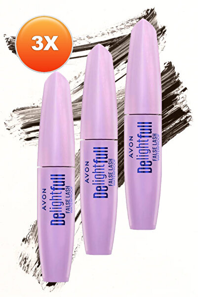 AVON Delightful False Lash Suya Dayanıklı Maskara 10 Ml. Lava Brown Üçlü Set