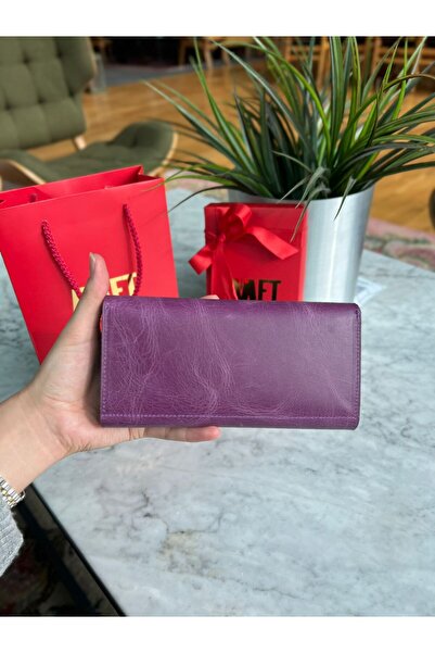 MFT Leather Design Hilton Справжня шкіра Портфель - Гаманець Фіолетовий (8926)