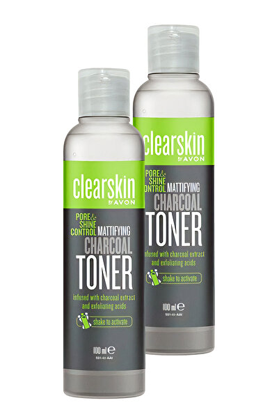 AVON Clearskin Kömür Özlü Matlaştırıcı Tonik 100 Ml. İkili Set