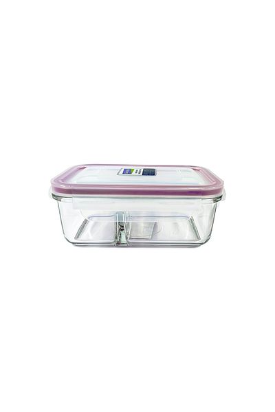 Glasslock 2 Compartment Glass Storage Container 670 ml