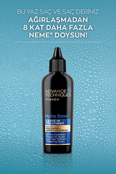 AVON Advance Techniques Hydra Boost Nemlendirici Durulanmayan Saç Bakım Kremi 50 Ml. Üçlü Set