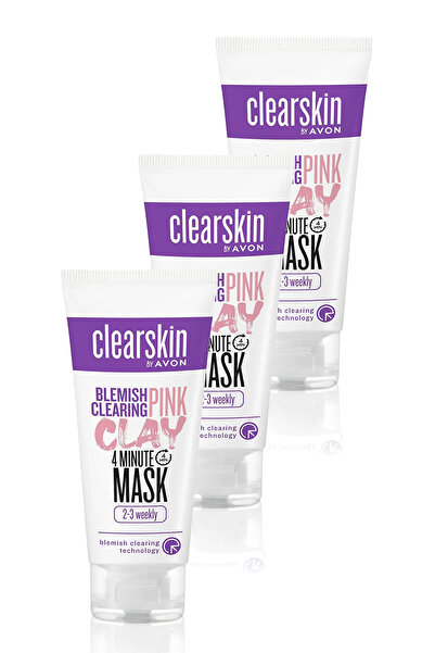 AVON Clearskin Blemish Clearing Leke Karsıtı Pembe Kil Yüz Maskesi 75 Ml. Üçlü Set