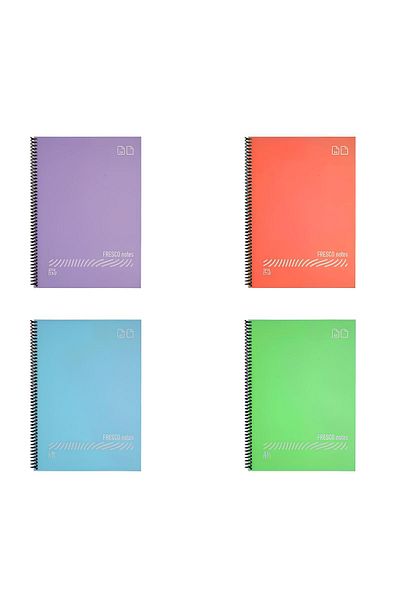 Gıpta ECO PP SPIRAL PP COVER BOOK A5 60 SHEETS SMALL SIZE (2 SQUARE & 2 STRIPES)
