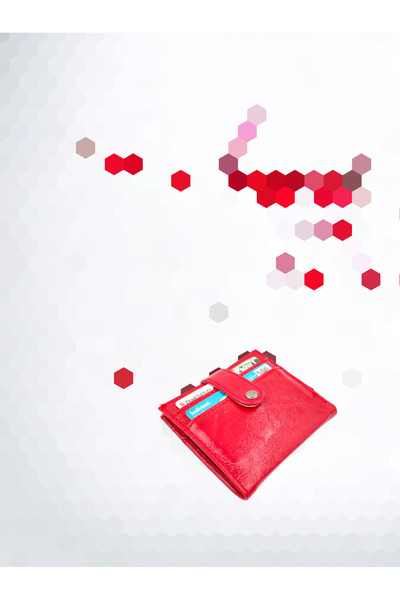 UCCELLO محفظة نسائية لامعة من الجلد اللامع مع حامل بطاقات