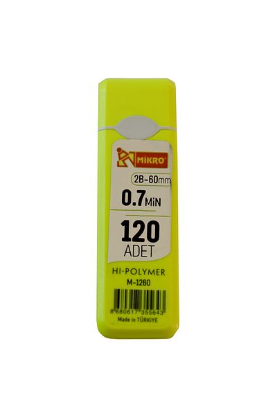 Mikro Licensed 2B-60mm Ultra Flexible Pen Tip 0.7mm 120pcs - 1 Piece Yellow