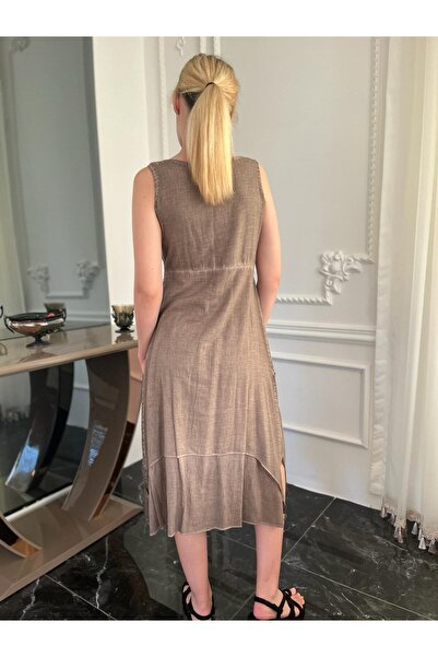 Bohemian Women's Organic Sleeveless Embroidered Long Authentic Dress