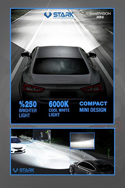 STARK Yeni Smart Vision Mini H7 Led Xenon Far Ampulü Kısa Tip Mini Slim Csp Şimşek Etkili