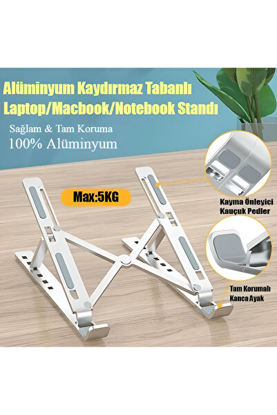 İTHALCİM Taşınabilir Notebook Holder Standı Alüminyum Dizüstü Destek Katlanabilir Macbook Pro Klavye Tutucu